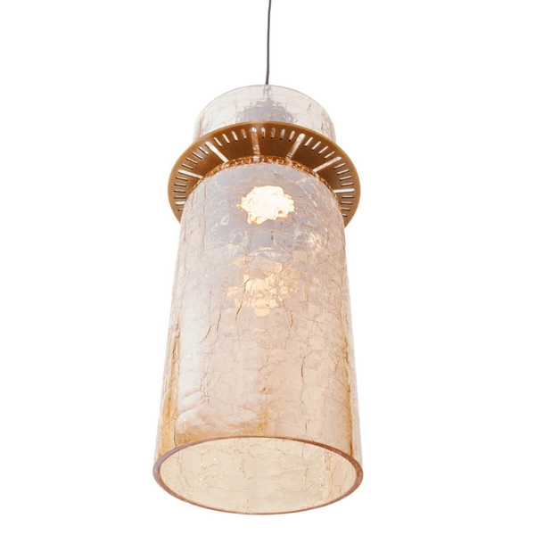 Szklana lampa wisząca tuba SIGNATURE P0602 Maxlight LED 8W 3000K mosiądz przezroczysty