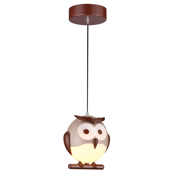 Dziecięca lampa wisząca OWL ML243 Milagro do pokoju dziecka sowa brązowa