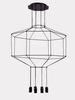 Futurystyczna lampa wisząca Linea XT080-8P Step tuby cube czarna