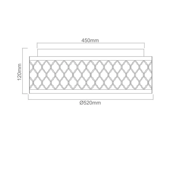 Plafon LAMPA okrągła CAVALLI CROMO Orlicki Design sufitowa OPRAWA abażurowa w stylu klasycznym we wzory kremowy chrom