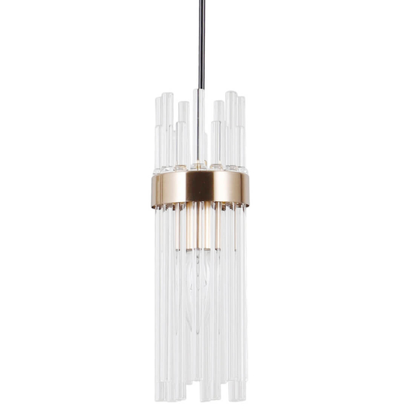 Wisząca lampa nad stół Taraso PND-40760-3-BK-HBR czarny złoty przezroczysty