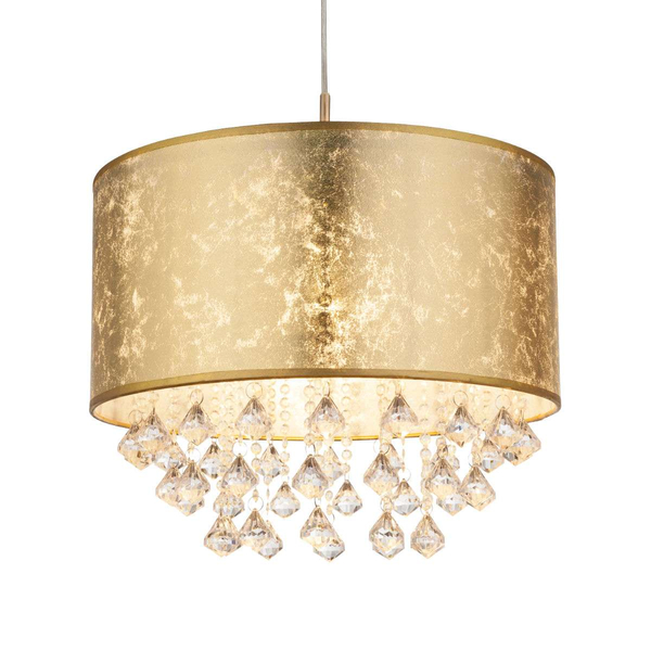 LAMPA wisząca AMY 15187H3 Globo okrągła OPRAWA abażurowa ZWIS z kryształkami glamour crystal złoty