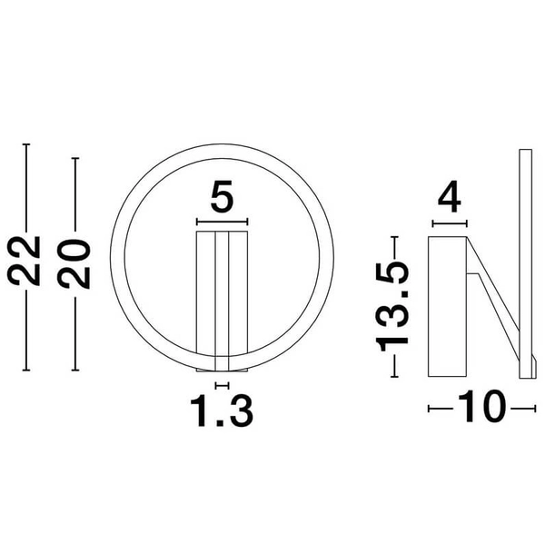 Metalowa lampa ścienna ring ZUDANEZ LE44768 LED 10W 2700-4000K szara
