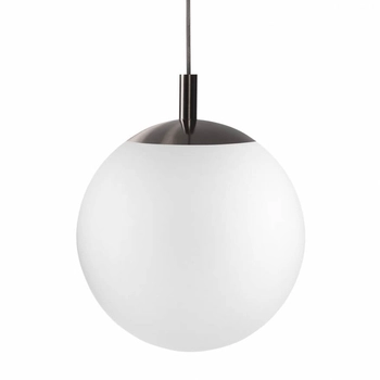 Okrągła lampa wisząca ALUR 11142320 Kaspa metalowa szklana biała czarna