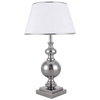 Stołowa LAMPA stojąca LETTO TL-1825-1-CH Italux abażurowa LAMPKA biurkowa klasyczna w stylu angielskim chrom biała