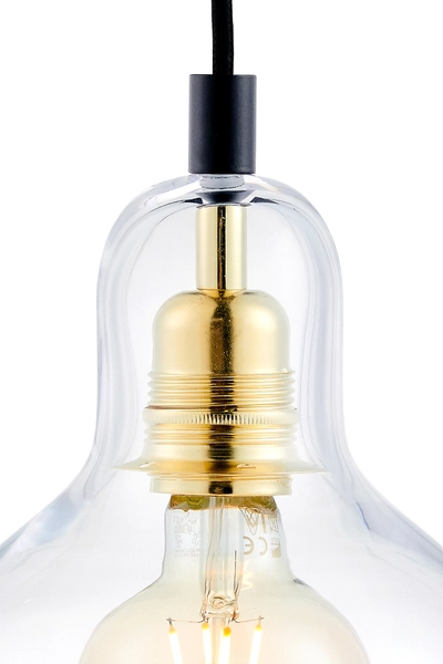 Skandynawska LAMPA wisząca LONGIS 10871105 Kaspa szklana OPRAWA loftowy ZWIS łezka kropla drop złota przezroczysta czarna