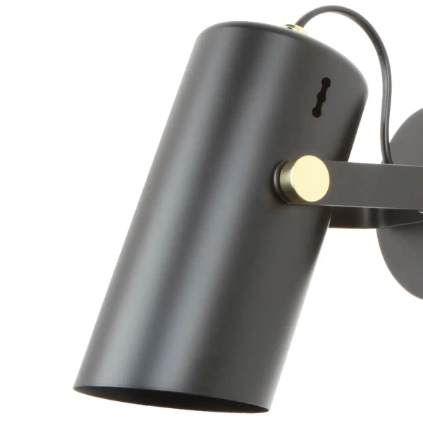 Punktowy reflektor ścienny Resi A6025 Zumaline regulowany metalowy czarny