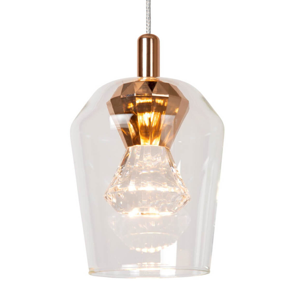 Lampa szklana wisząca BERLIANE 00430/21/60 LED 4W 2700W złota czarna