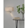 Ścienna lampa do salonu Ronda RON712L tkaninowa metal biały chrom