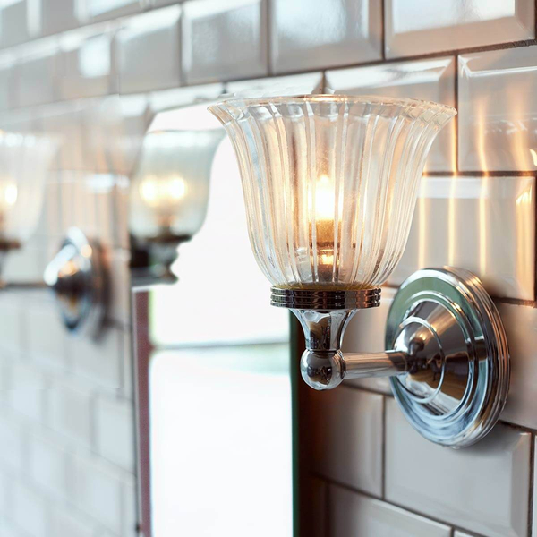 Lampa ścienna na przedpokój Austen BATH-AUSTEN1-PC chrom przezroczysty