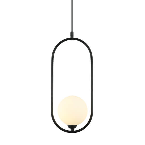 Modernistyczna lampa wisząca Lupus do salonu czarna biała