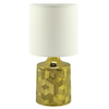Abażurowa LAMPKA stojąca LINDA 03786 Ideus stołowa LAMPA ceramiczna wzorki biała złota