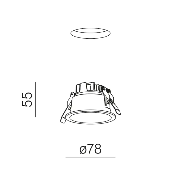 Minimalistyczna lampa wpustowa HOLLOW biała LED 6W 3000K IP44 do łazienki 38055-M930-FW-00-13