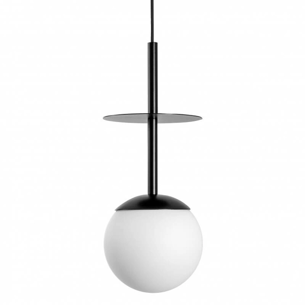 Wisząca lampa szklana Plaat PLA122P0 kula ball biała czarna