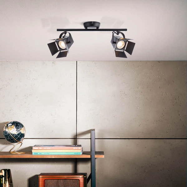 Metalowa lampa sufitowa Movie G08913/76 filmowe reflektory czarne matowe