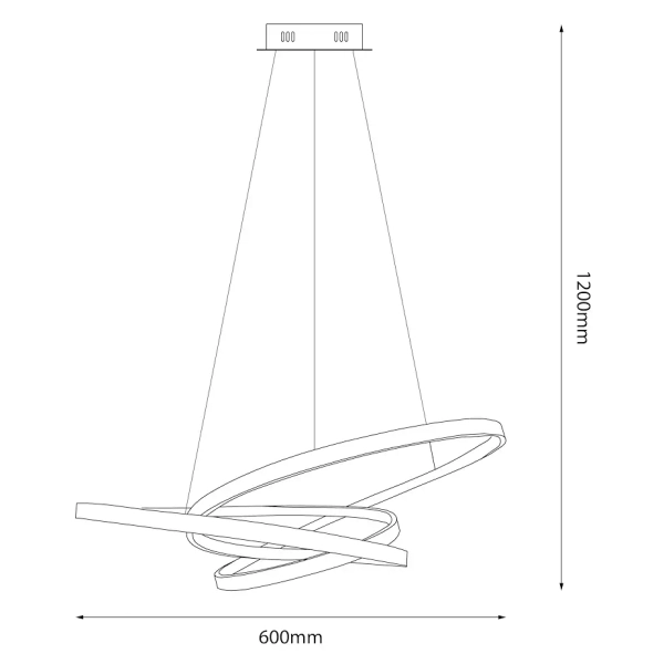 Lampa wisząca ringi EMPOLI ML1573 LED 55W 4000K czarne
