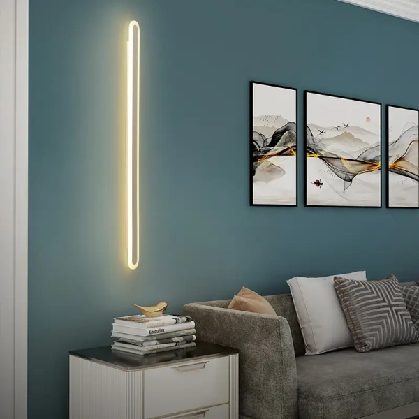 Podłużny ścienny kinkiet RUNDA CGRUND100 LED 39W 3000K złoty