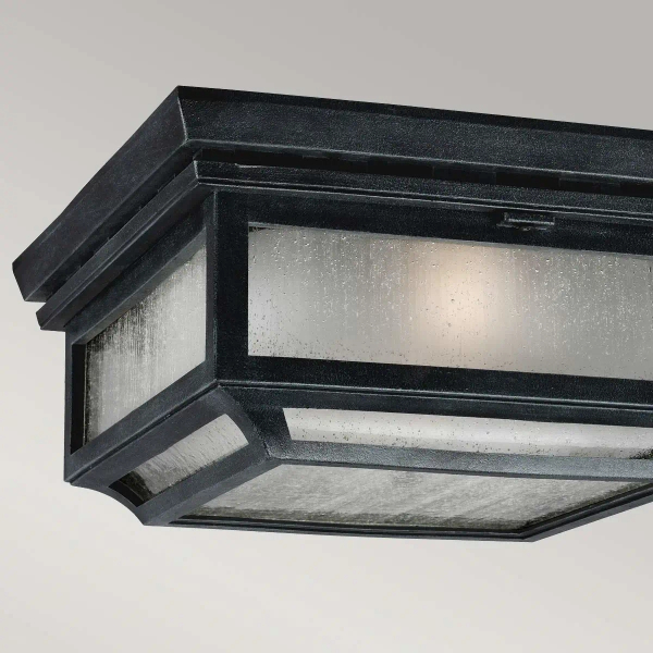 Zewnętrzna LAMPA sufitowa Shepherd FE-SHEPHERD-F Elstead FEISS kwadratowa OPRAWA szklana retro outdoor IP44 cynk przezroczysta