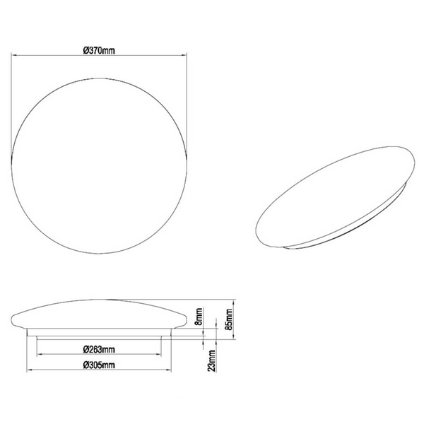 Plafon nasufitowy Moonika R62764000 LED 15W 3000K IP44 księżyc biały