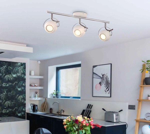 Lampa sufitowa ruchoma Salva K-8002/3 WH biała chrom