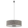 Regulowana wisząca lampa LAGO 11675 tuba tkanina szara