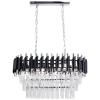 Żyrandol do salonu Toledo 6260/6E 8C BL kryształowe chrom czarny