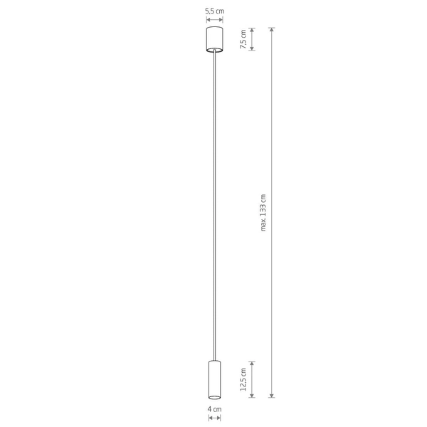 Sopel podłużna lampa wisząca zwis Fourty 10901 Nowodvorski stick jedwabisty grafit