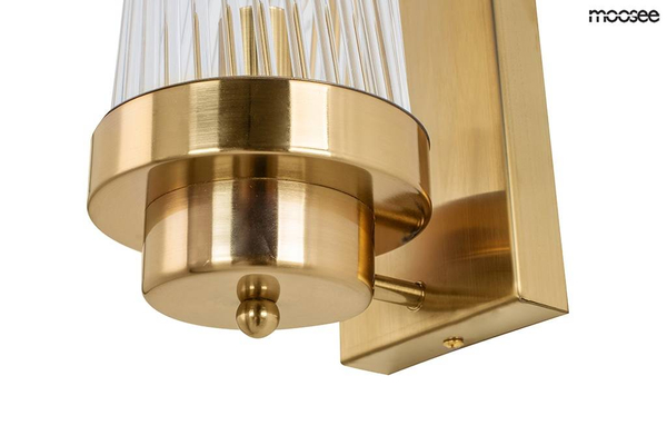 Ścienna lampa Column MSE010100361 szklana glamour złota