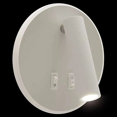 Kinkiet LAMPA ścienna OTELLO LED C 03722 Ideus okrągła OPRAWA metalowa LED 6W 3000K + 3W 4000K tuba regulowana biała