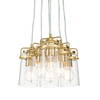 Wielopunktowa lampa zwis Brinley KL-BRINLEY6-BB Kichler przezroczysta mosiądz