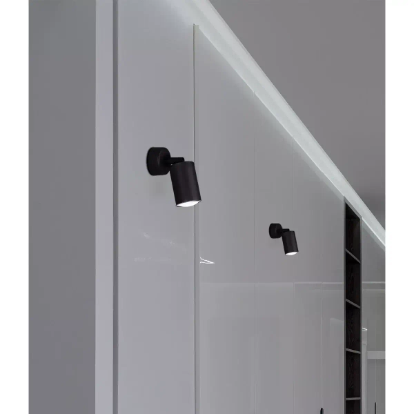 Kinkiet LAMPA ścienna Monti K-4408 Kaja metalowa OPRAWA regulowana reflektorek tuba czarna