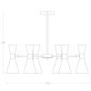 Wielopunktowa lampa sufitowa Libre ABR-LWS-6XE27 Abruzzo czarny złoty