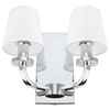 Abażurowy kinkiet salonowy NEW YORK W02503CH 2-płomienny chrom biały