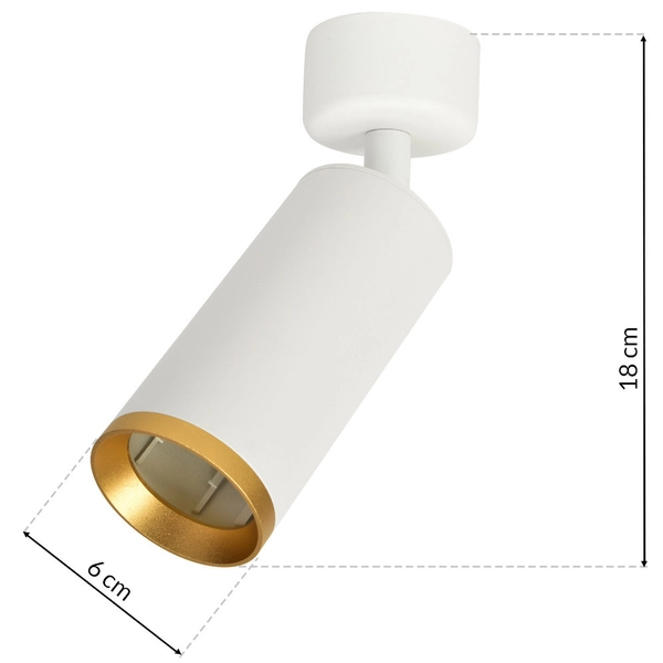 LAMPA sufitowa MICA ML6087 + ML6094 Milagro metalowa OPRAWA spot + pierścień biały złoty