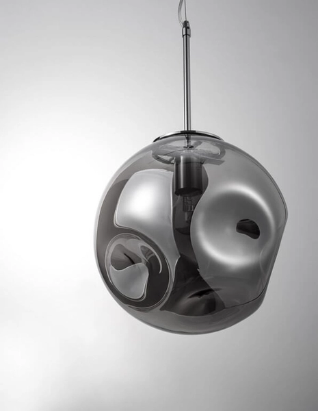 LAMPA wisząca CARORA LE41955 Luces Exclusivas szklana OPRAWA zwis kula ball przydymiona
