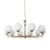Żyrandol okrągły ze szkła Artu Glass ART-ZW-10 (P) G biały mosiądz