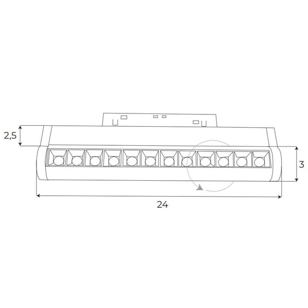 Liniowa lampa magnetyczna On/Off M0047N Maxlight LED 12W 3000K podłużna biała