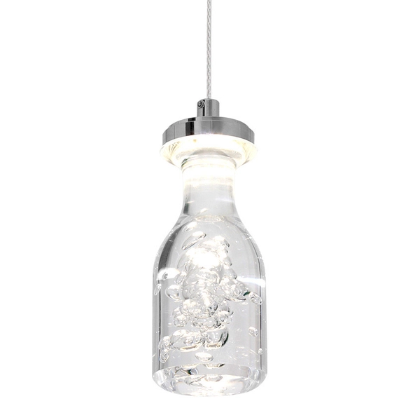 LAMPA wisząca BOTTLE ML431 Milagro zwis OPRAWA LED 5W 4000K butelka bottle chrom przezroczysta