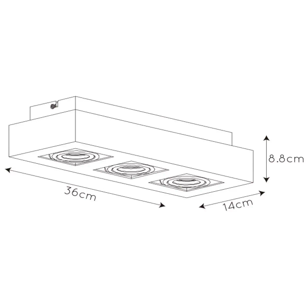 Podłużna lampa sufitowa XIRAX 09119/16/31 Lucide biała czarna