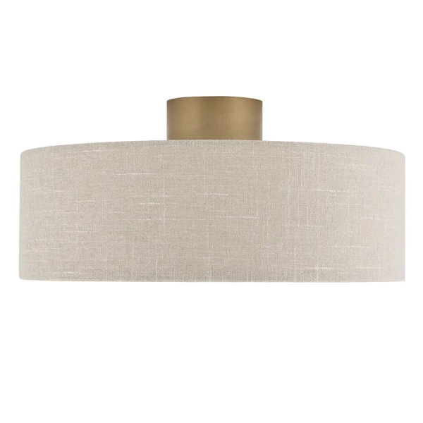 Okrągły plafon SANTANA 11651 do salonu tkanina kremowy