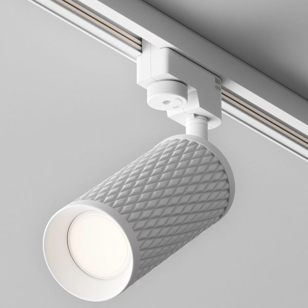 Szynowa 1-fazowa lampa do salonu Focus TR011-1-GU10-W z regulacją biała