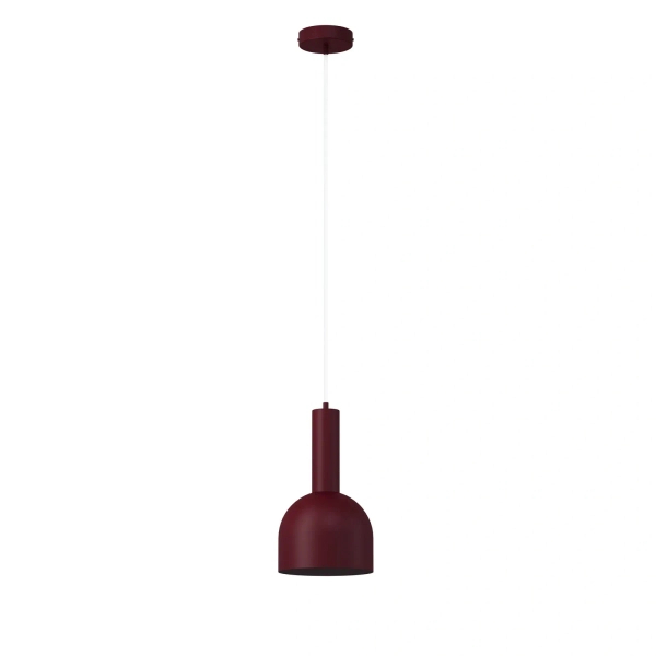 Lampa zwisowa burgundowa VITRUM 1xE27 dzwonek do sypialni 41600