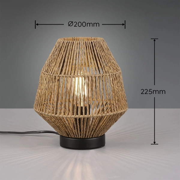 Lampka stołowa Miki R51101026 RL Light pleciona do sypialni brązowa