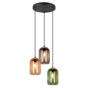 Zwieszana kaskadowa lampa CORK 364630317 Trio do sypialni czarny multikolor