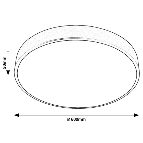 Okrągła LAMPA sufitowa TESIA 3316 Rabalux plafon LED 36W 3000K - 6000K z pilotem czarny