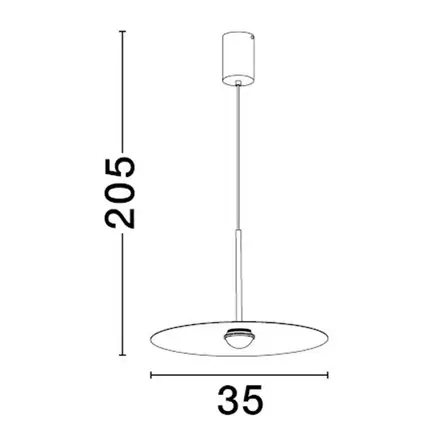 Wisząca lampa nad wyspę JONTILA LE45436 LED 8W 3000K talerz czarny