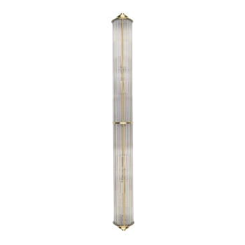 Szklana lampa ścienna Siri SIR-K-4 (ZM) ryflowana mosiądz