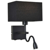 Kinkiet LAMPA ścienna NORTE WL-1122-2-BL-BM-RC-BL Italux abażurowa OPRAWA klasyczna LED 3W 3000K z peszlem czarna