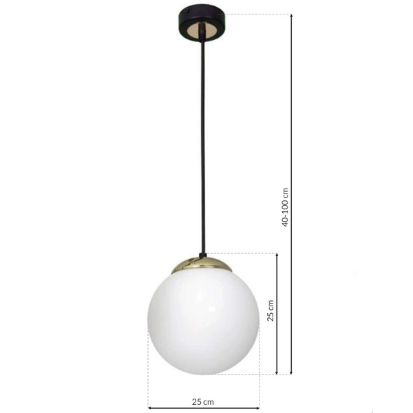 Loftowa LAMPA wisząca SPARTA MLP6495 Milagro okrągła OPRAWA szklany ZWIS kula ball biała złota