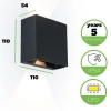 Kinkiet LAMPA ścienna GEMINI BEAMS 5104003012 Lutec kwadratowa OPRAWA elewacyjna LED 10W 3000K metalowa IP54 czarna
